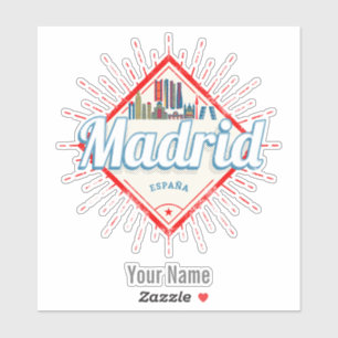 Madrid Capital Spain Retro Skyline Vintage