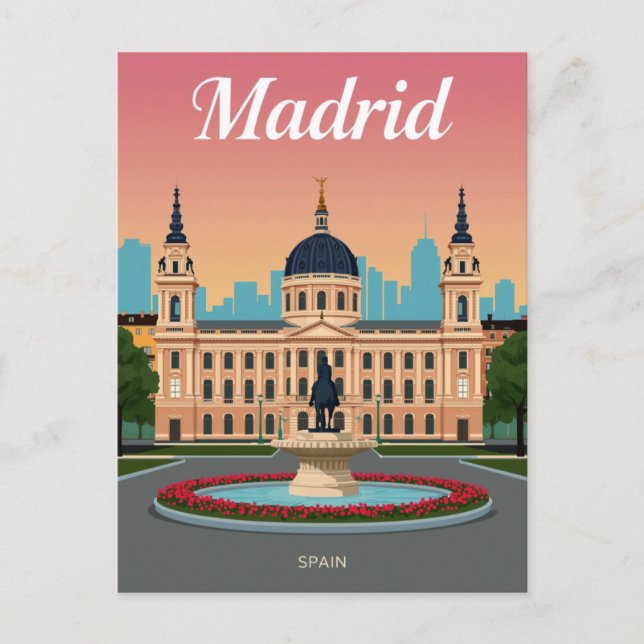 Madrid City Hall Palace & Fountain Postcard (Front)
