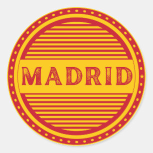 Madrid City Pride Emblem – Spanish Identity Classic Round Sticker