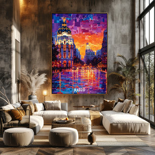 Madrid City Skyline Poster – Iconic Spanish Art