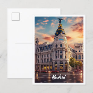 Madrid City Spain Art travel famous place Postcard