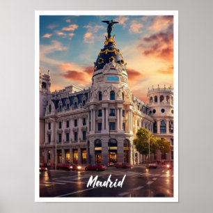 Madrid City Spain Art travel famous place Poster