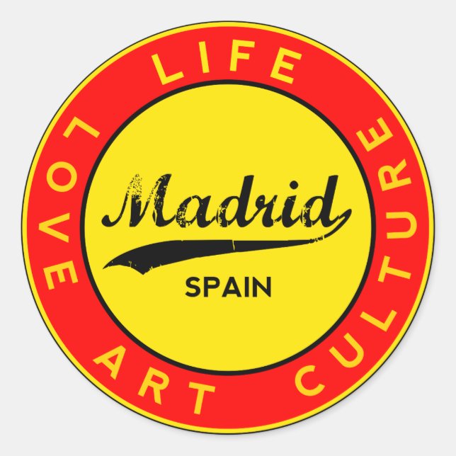 Madrid Classic Round Sticker (Front)