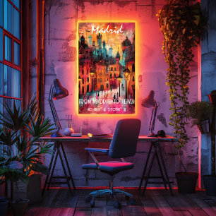 Madrid Contemporary Art in Vibrant Colors Poster