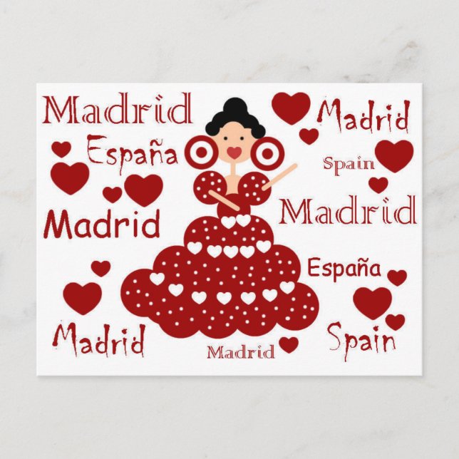 Madrid España muñeca flamenca Postcard (Front)