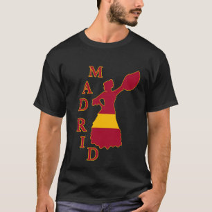 Madrid Flamenco Souvenir with Spain Flag T-Shirt
