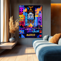 Madrid Geometric Night – Vibrant Urban Bold