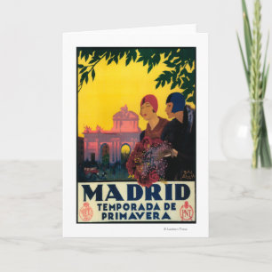 Madrid in Springtime Travel Promotional Poster Card