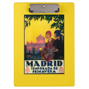Madrid in Springtime Travel Promotional Poster Clipboard