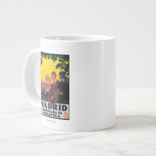 Madrid in Springtime Travel Promotional Poster Large Coffee Mug