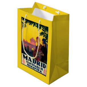 Madrid in Springtime Travel Promotional Poster Medium Gift Bag