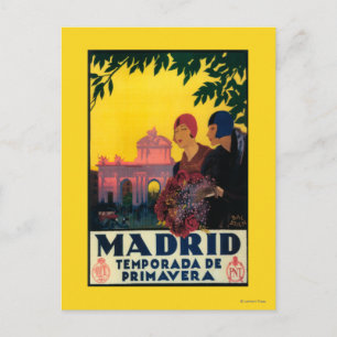 Madrid in Springtime Travel Promotional Poster Postcard