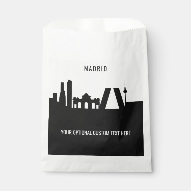 Madrid Landmarks custom text Favour Bags (Front)