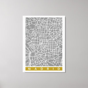 Madrid map canvas print