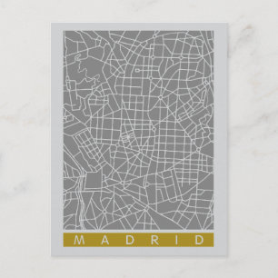 Madrid map postcard