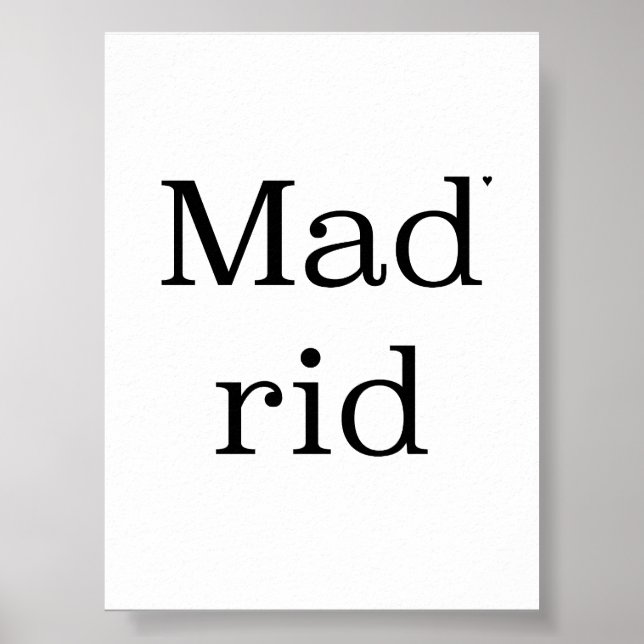 Madrid - minimalistic typography poster (Front)