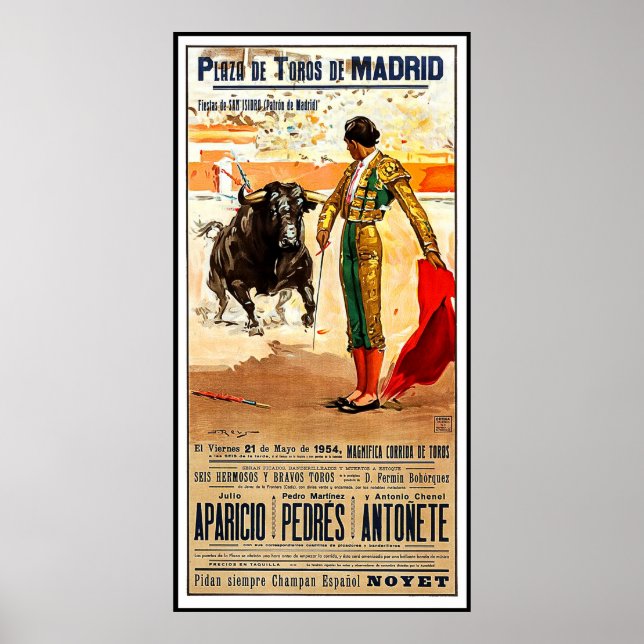 Madrid, Plaza de toros, Spain, bullfighting Poster (Front)
