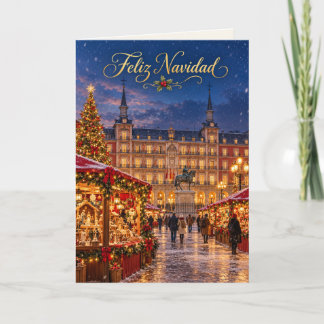 Madrid Plaza Mayor Feliz Navidad Holiday Card