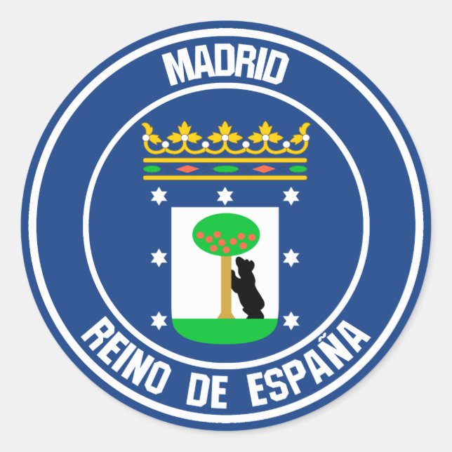 Madrid Round Emblem Classic Round Sticker (Front)