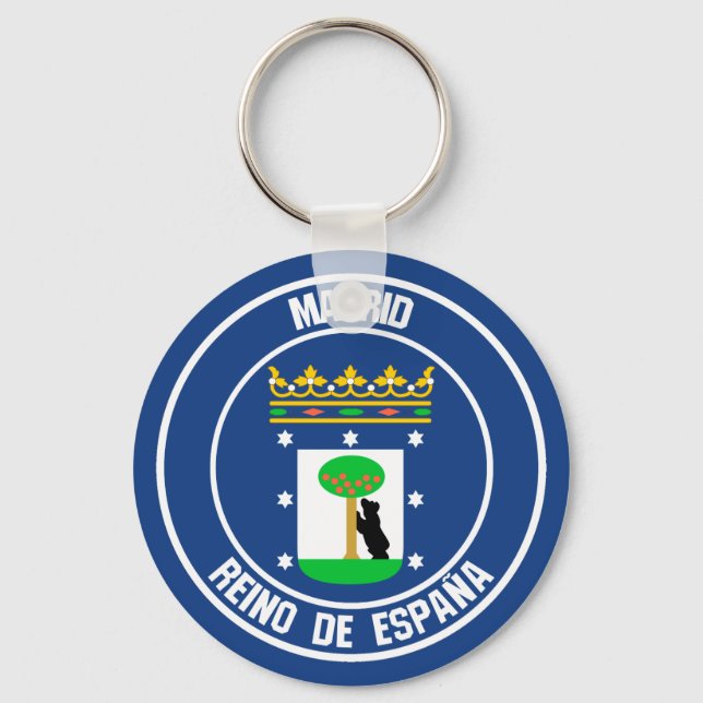 Madrid Round Emblem Key Ring (Front)