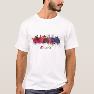 Madrid skyline in watercolor T-Shirt