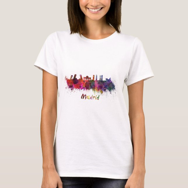 Madrid skyline in watercolor T-Shirt (Front)