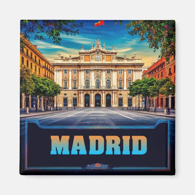 🧲 Madrid Skyline Vacation Memory Spain 🌇 Magnet (Front)