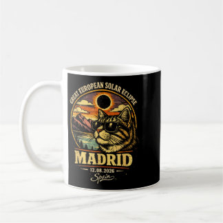 Madrid Solar Eclipse 2026 Cat Design Coffee Mug