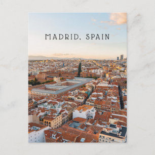 Madrid Spain Aerial Cityscape (Vertical) Travel Postcard