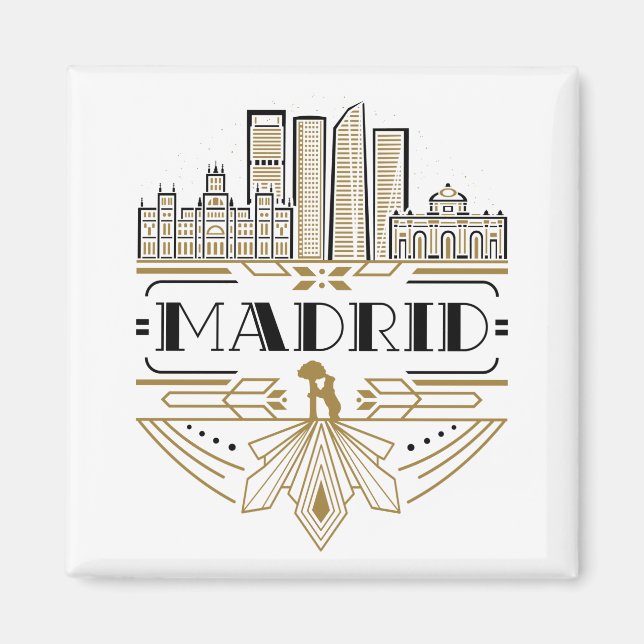 Madrid Spain Art Deco Souvenir Aesthetic Magnet (Front)