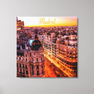Madrid Spain Capitol City Skyline Canvas Print