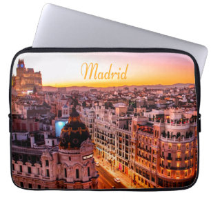 Madrid Spain Capitol City Skyline Laptop Sleeve