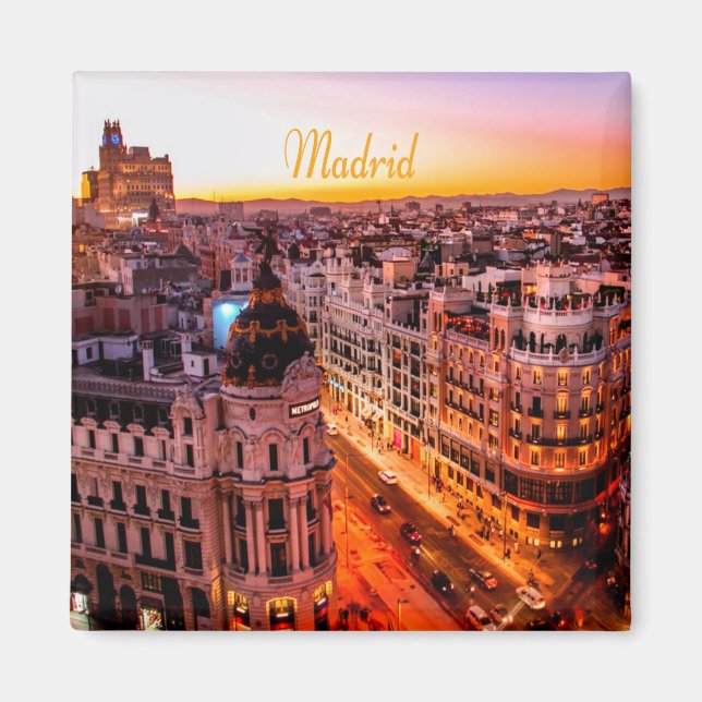 Madrid Spain Capitol City Skyline Magnet (Front)