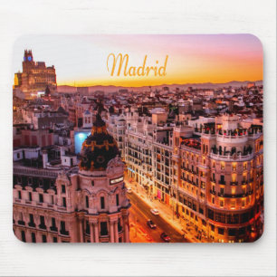 Madrid Spain Capitol City Skyline Mouse Mat