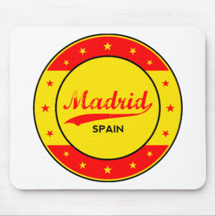 Madrid, Spain, circle, red Mouse Mat