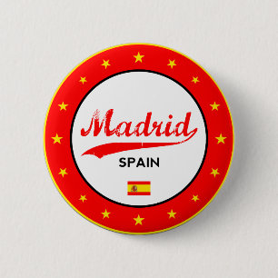 Madrid, Spain, circle, white 6 Cm Round Badge
