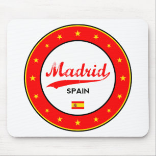 Madrid, Spain, circle, white Mouse Mat