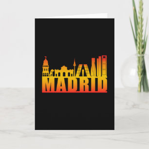 Madrid Spain City Cityscape Skyline Funny Gift Card