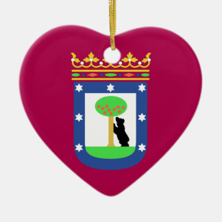 Madrid Spain (City) Flag Ceramic Tree Decoration