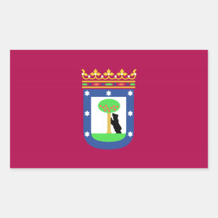 Madrid Spain (City) Flag Rectangular Sticker