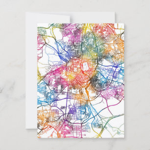 Madrid Spain City Map Postcard