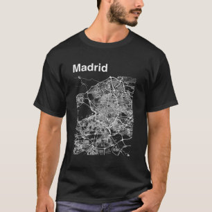 Madrid Spain City Map T-Shirt