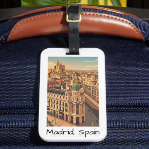 Madrid Spain City Silhouette Architecture Luggage Tag