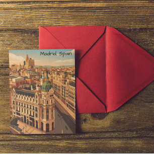 Madrid Spain City Silhouette Architecture Postcard