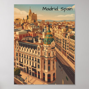 Madrid Spain City Silhouette Architecture Poster