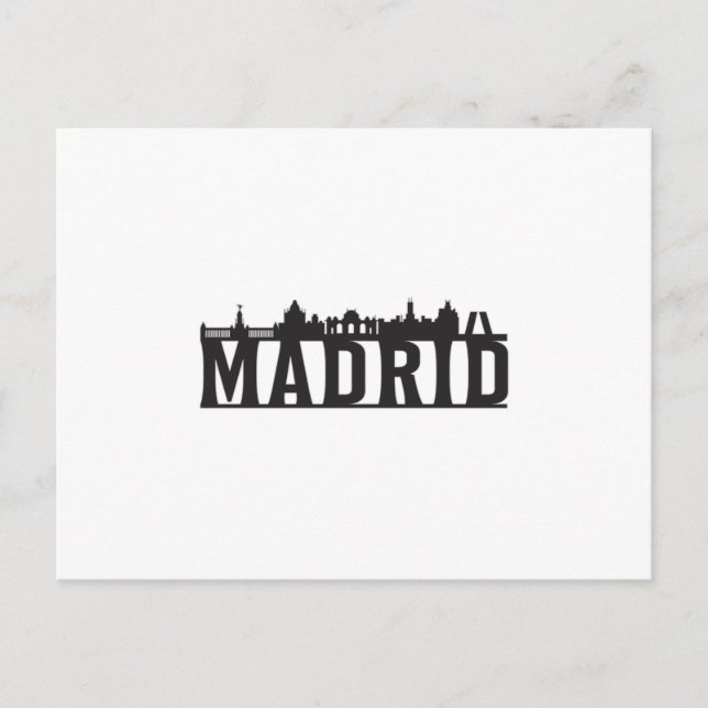 Madrid Spain City Skyline Cityscape Trip Gift Idea Postcard (Front)