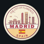 Madrid Spain City Skyline Emblem Magnet<br><div class="desc">Madrid minimalist,  colourful art design featuring monuments and landmarks of the city in Spain.</div>