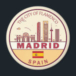 Madrid Spain City Skyline Emblem Magnet<br><div class="desc">Madrid minimalist,  colourful art design featuring monuments and landmarks of the city in Spain.</div>