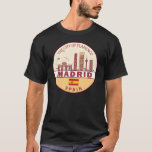 Madrid Spain City Skyline Emblem T-Shirt<br><div class="desc">Madrid minimalist,  colourful art design featuring monuments and landmarks of the city in Spain.</div>