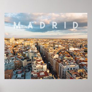 Madrid Spain Cityscape Travel Photo Poster